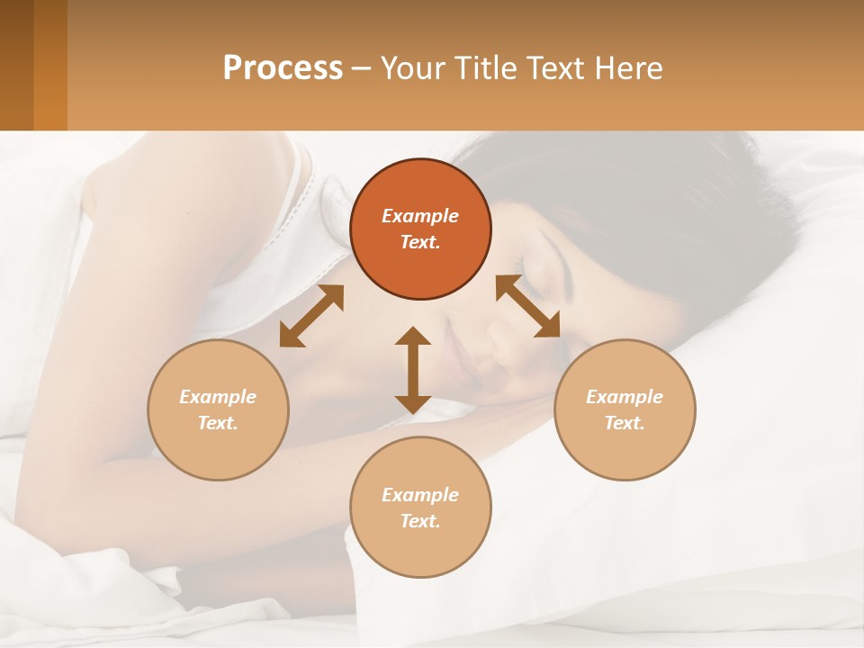 A Woman Sleeping On A Bed With Her Eyes Closed PowerPoint Template