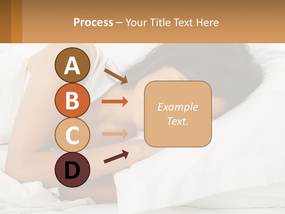 A Woman Sleeping On A Bed With Her Eyes Closed PowerPoint Template