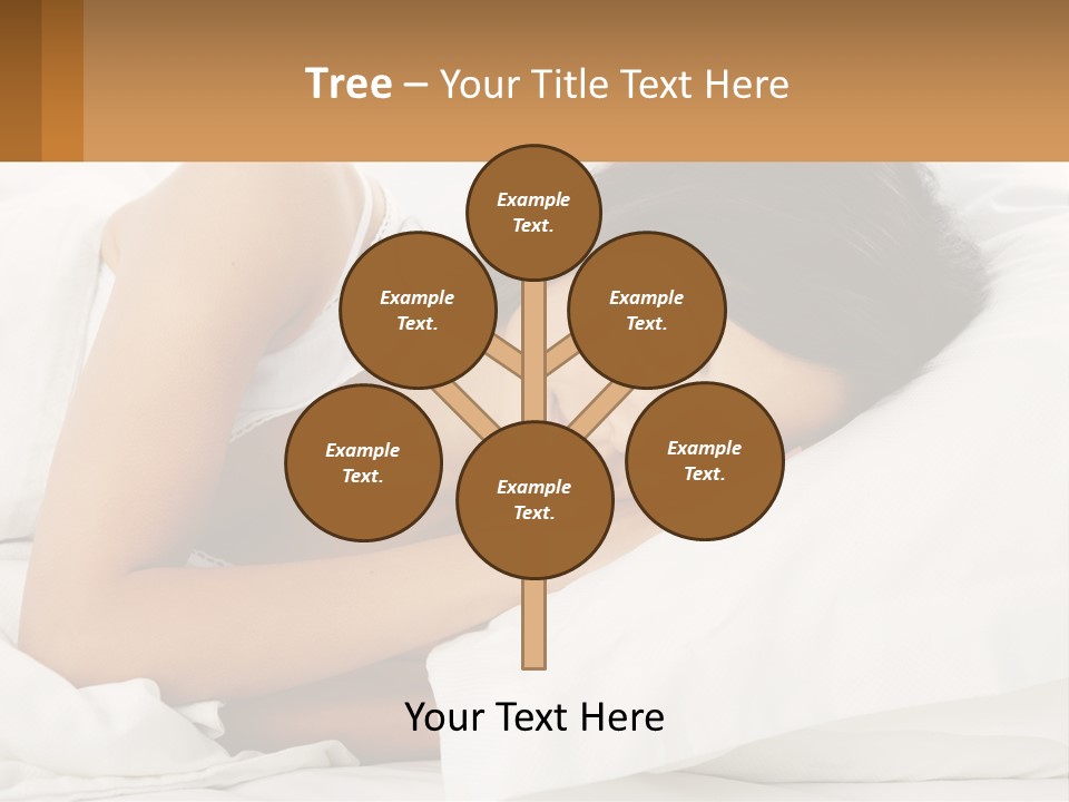 A Woman Sleeping On A Bed With Her Eyes Closed PowerPoint Template