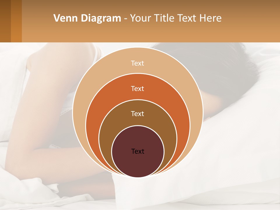 A Woman Sleeping On A Bed With Her Eyes Closed PowerPoint Template