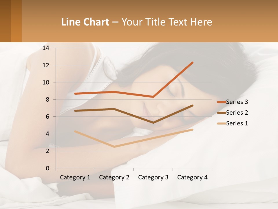 A Woman Sleeping On A Bed With Her Eyes Closed PowerPoint Template