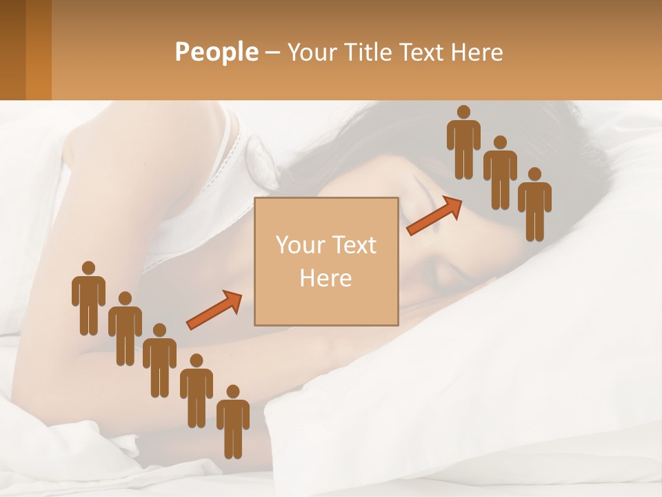 A Woman Sleeping On A Bed With Her Eyes Closed PowerPoint Template