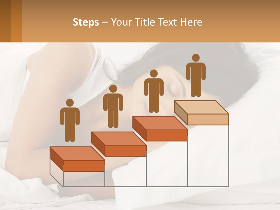 A Woman Sleeping On A Bed With Her Eyes Closed PowerPoint Template