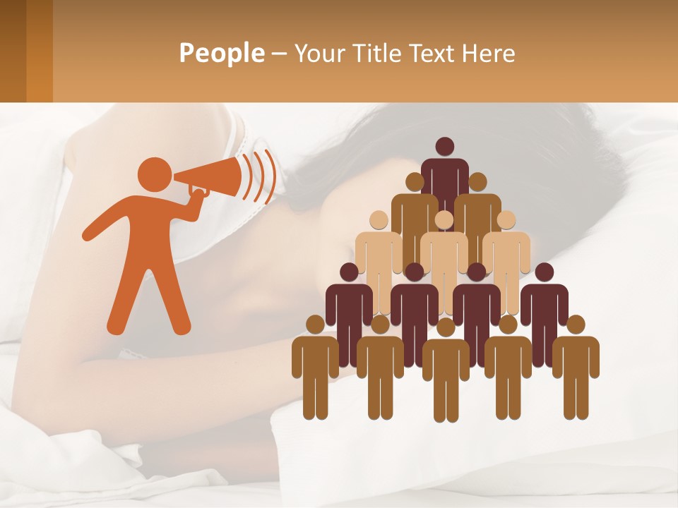 A Woman Sleeping On A Bed With Her Eyes Closed PowerPoint Template