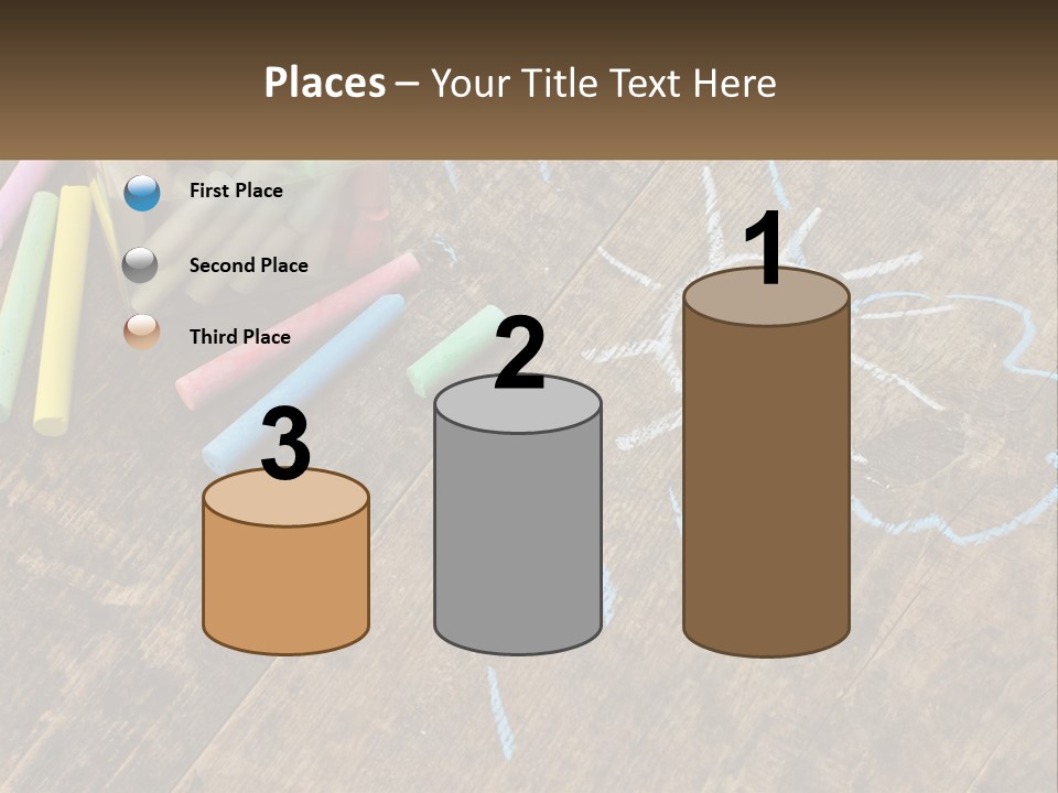 A Jar Filled With Crayons On Top Of A Wooden Table PowerPoint Template