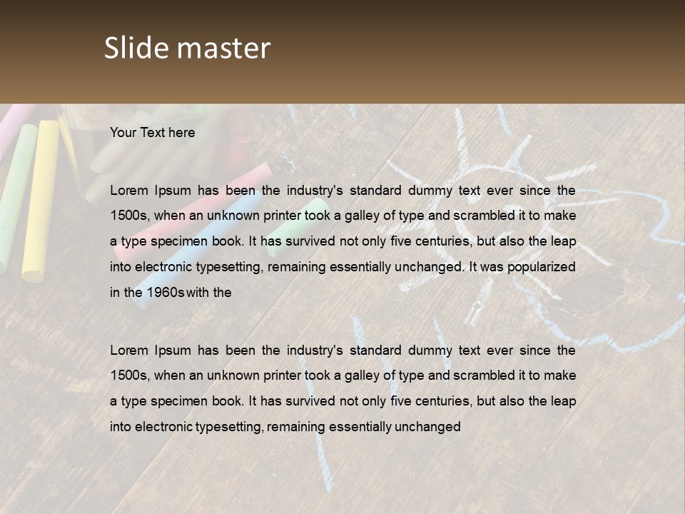 A Jar Filled With Crayons On Top Of A Wooden Table PowerPoint Template