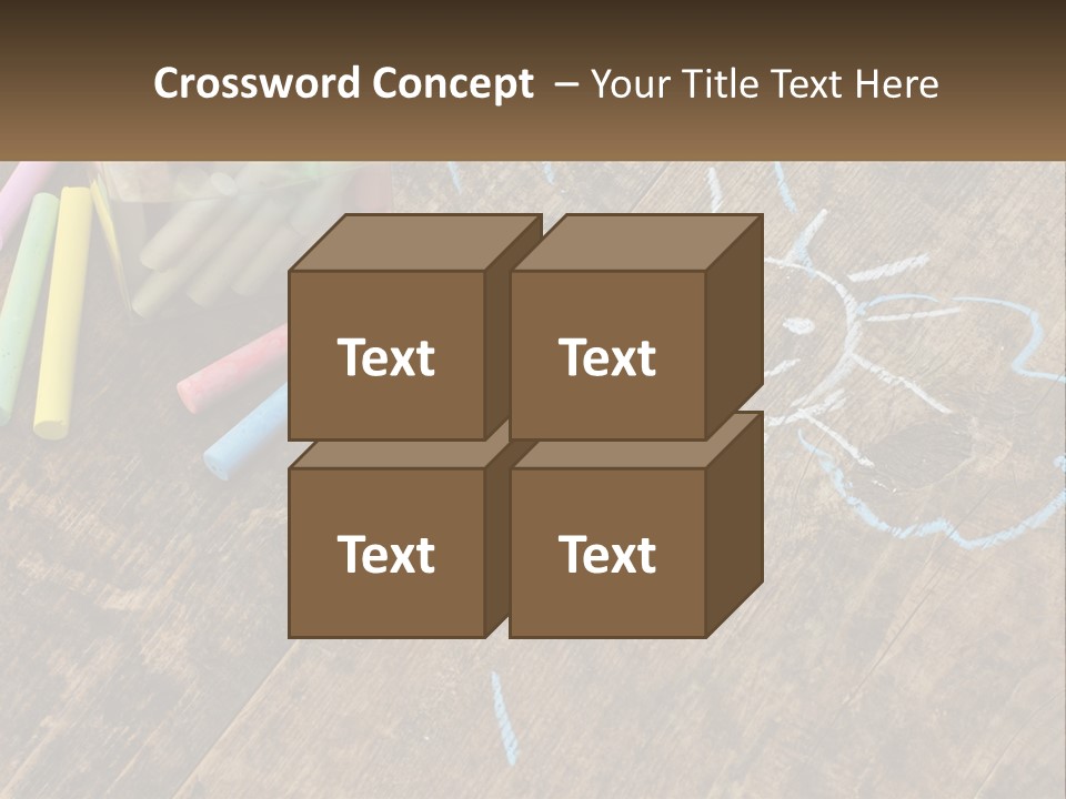 A Jar Filled With Crayons On Top Of A Wooden Table PowerPoint Template