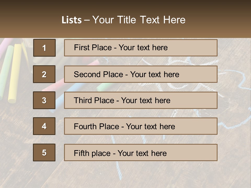 A Jar Filled With Crayons On Top Of A Wooden Table PowerPoint Template