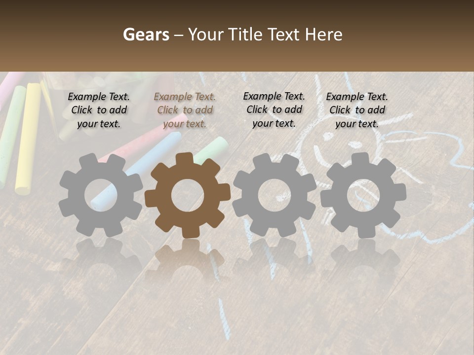 A Jar Filled With Crayons On Top Of A Wooden Table PowerPoint Template