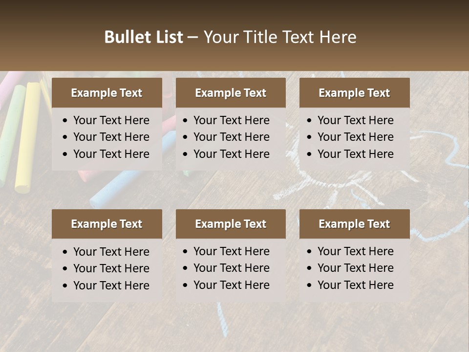 A Jar Filled With Crayons On Top Of A Wooden Table PowerPoint Template