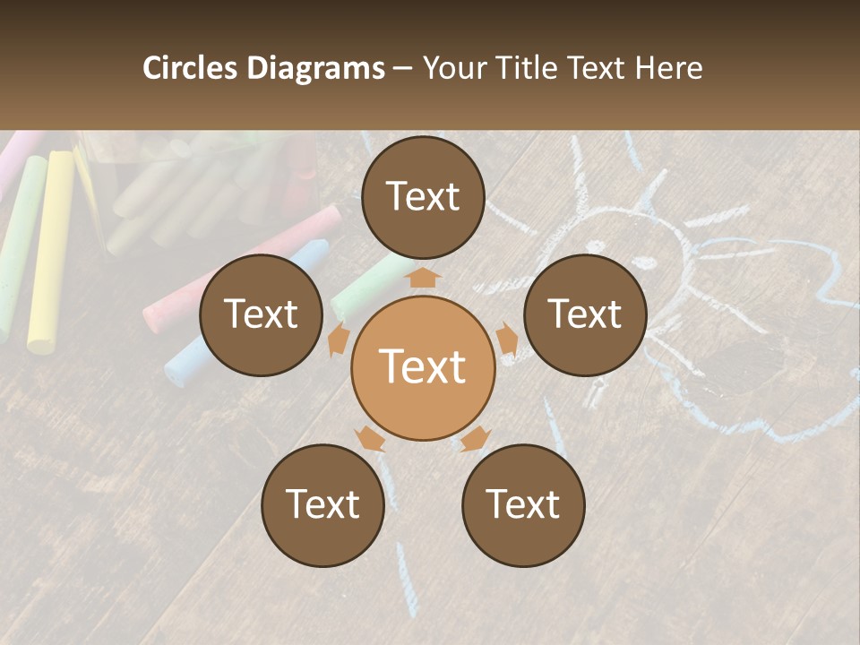 A Jar Filled With Crayons On Top Of A Wooden Table PowerPoint Template