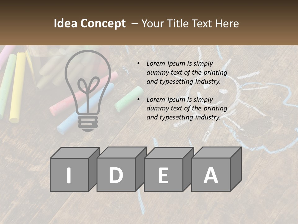 A Jar Filled With Crayons On Top Of A Wooden Table PowerPoint Template