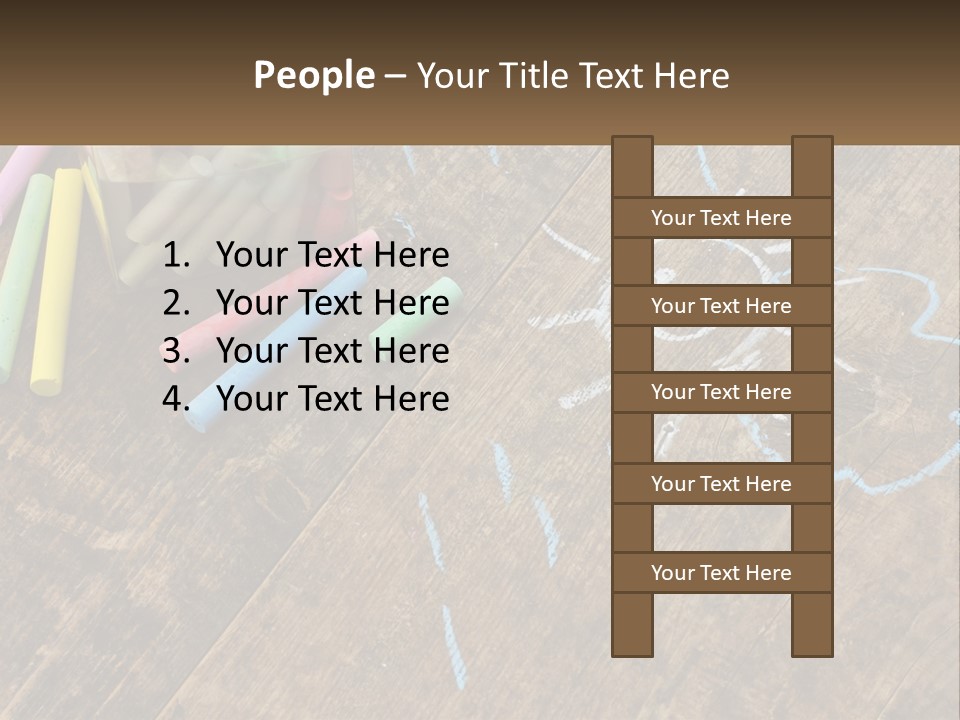 A Jar Filled With Crayons On Top Of A Wooden Table PowerPoint Template