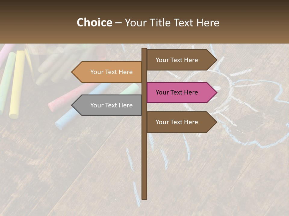 A Jar Filled With Crayons On Top Of A Wooden Table PowerPoint Template