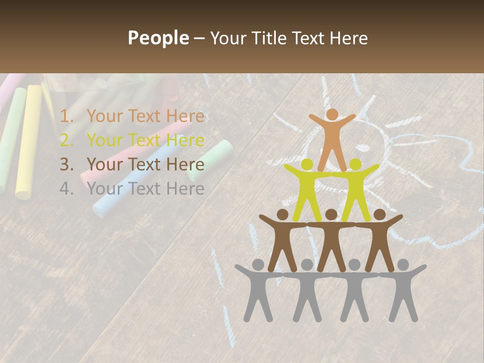 A Jar Filled With Crayons On Top Of A Wooden Table PowerPoint Template