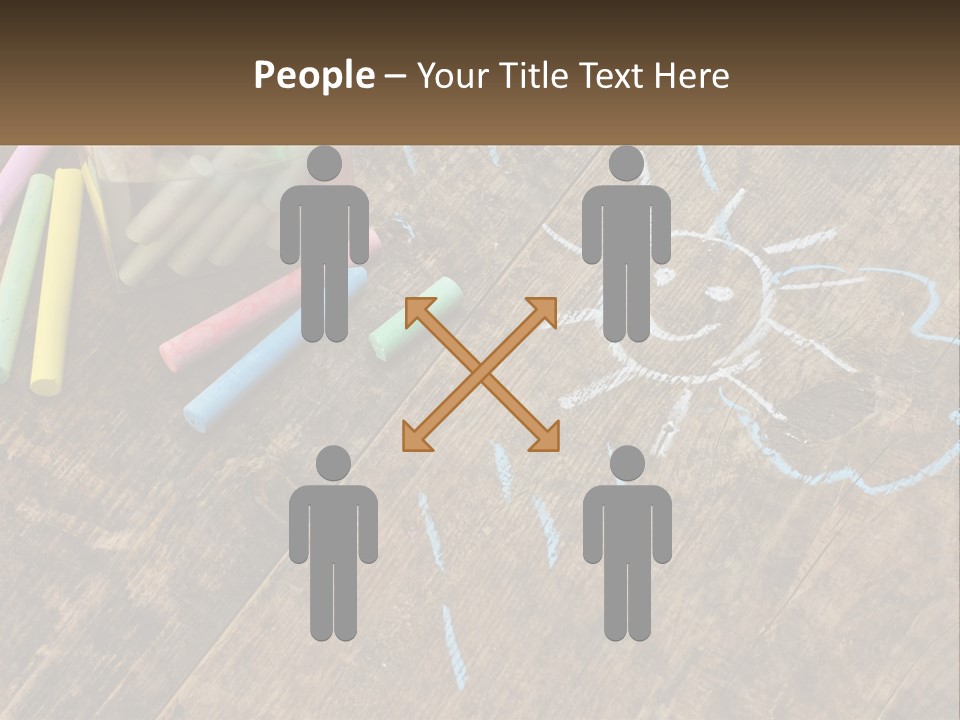 A Jar Filled With Crayons On Top Of A Wooden Table PowerPoint Template