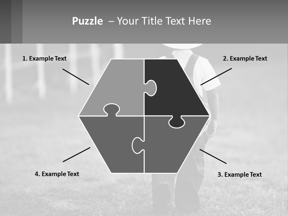 A Little Boy Wearing A Cowboy Hat And Overalls PowerPoint Template