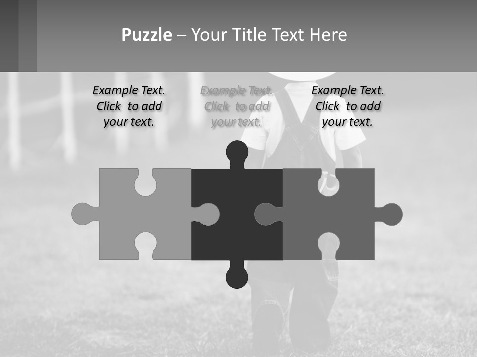 A Little Boy Wearing A Cowboy Hat And Overalls PowerPoint Template