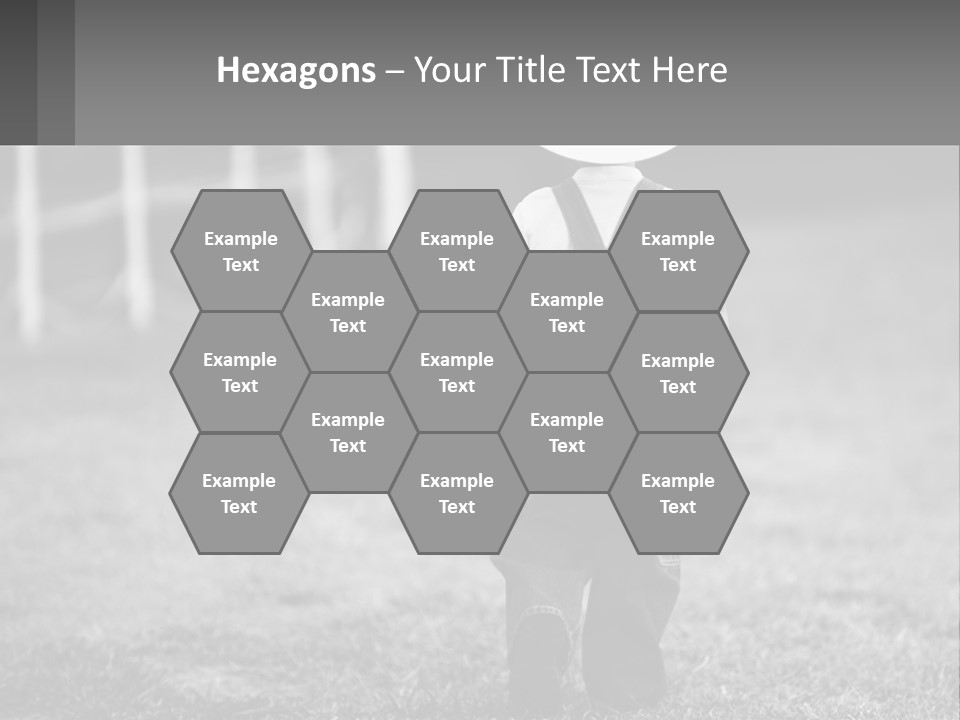 A Little Boy Wearing A Cowboy Hat And Overalls PowerPoint Template