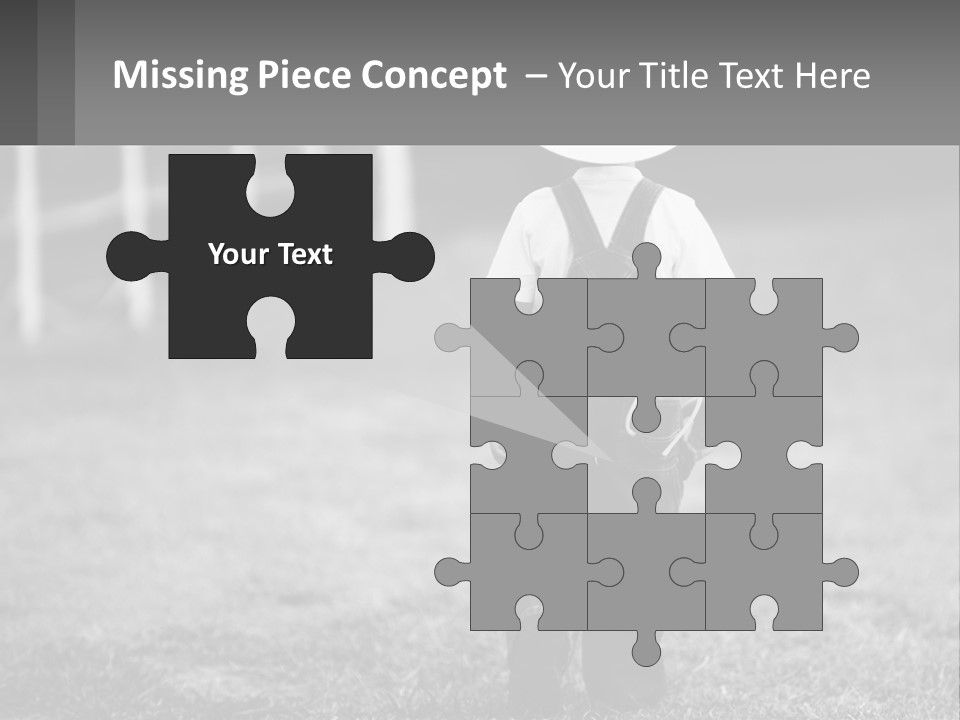 A Little Boy Wearing A Cowboy Hat And Overalls PowerPoint Template