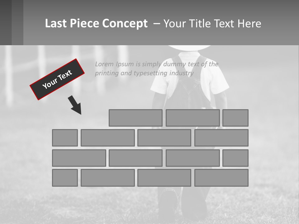 A Little Boy Wearing A Cowboy Hat And Overalls PowerPoint Template