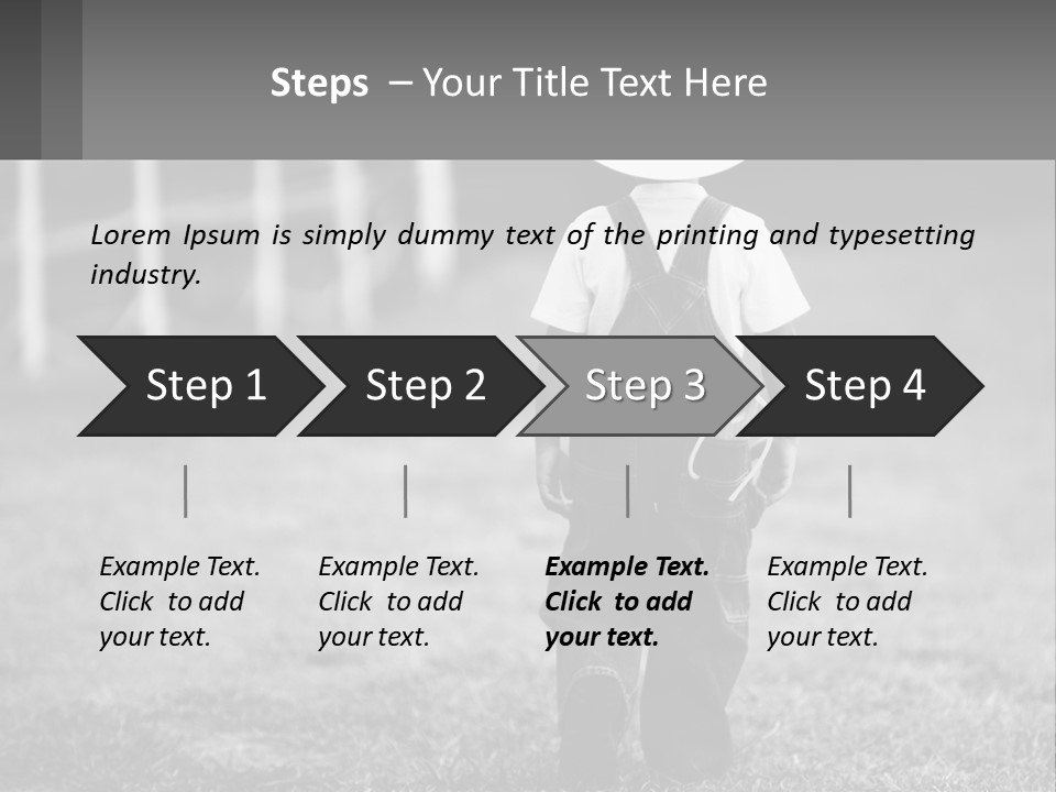 A Little Boy Wearing A Cowboy Hat And Overalls PowerPoint Template