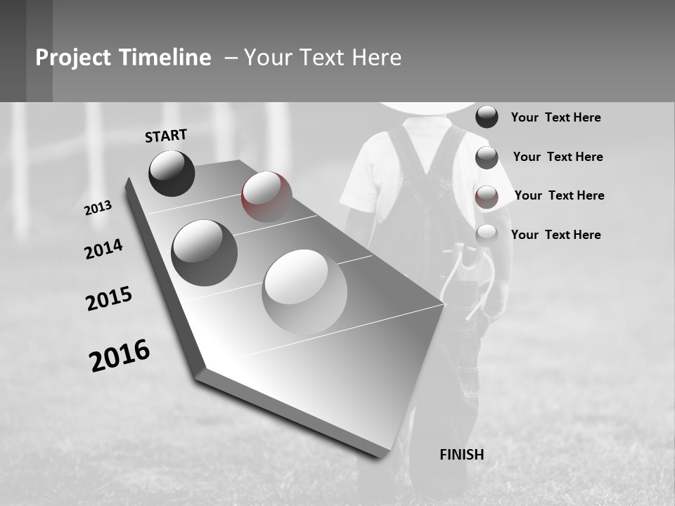 A Little Boy Wearing A Cowboy Hat And Overalls PowerPoint Template