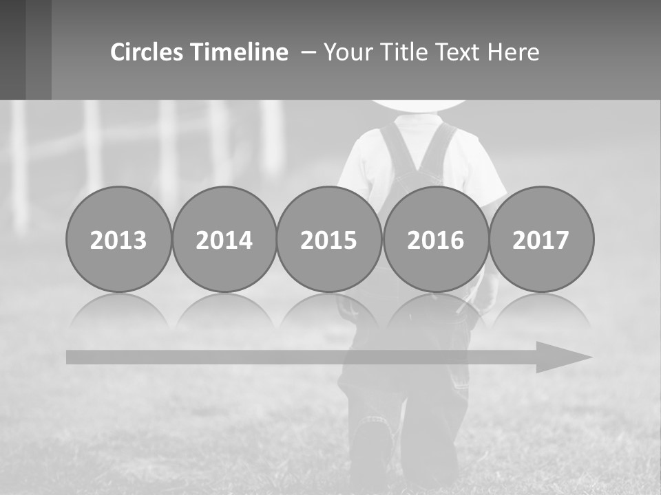 A Little Boy Wearing A Cowboy Hat And Overalls PowerPoint Template