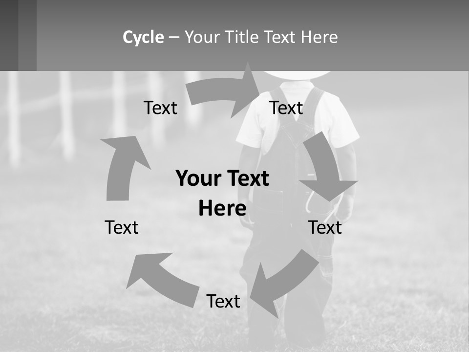 A Little Boy Wearing A Cowboy Hat And Overalls PowerPoint Template