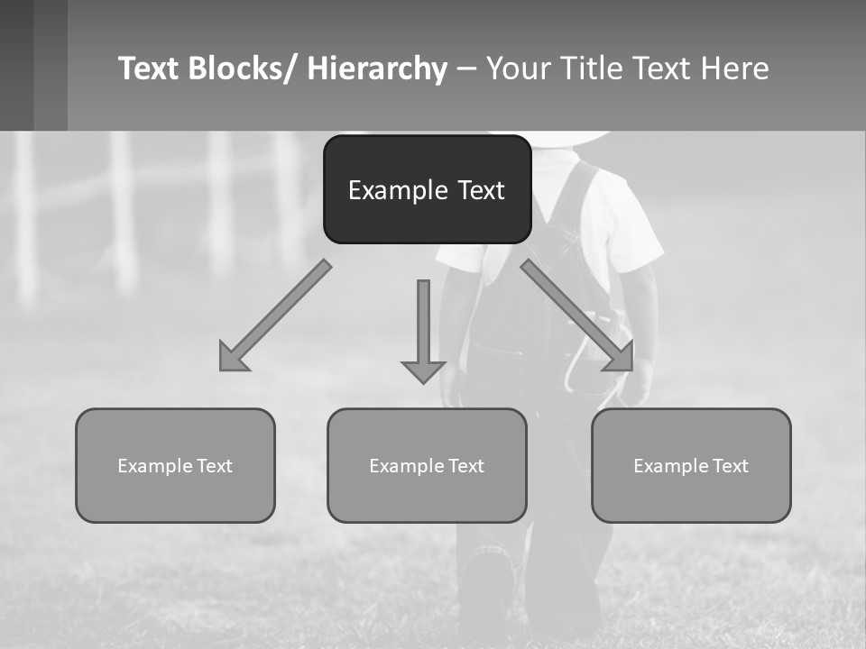 A Little Boy Wearing A Cowboy Hat And Overalls PowerPoint Template