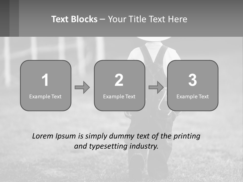 A Little Boy Wearing A Cowboy Hat And Overalls PowerPoint Template