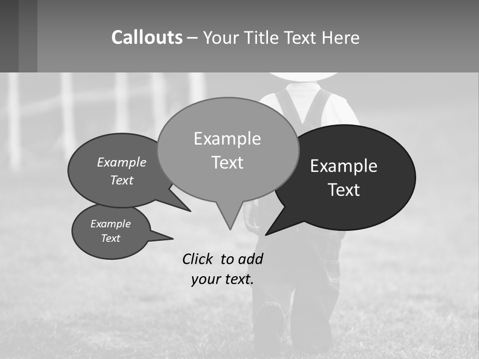 A Little Boy Wearing A Cowboy Hat And Overalls PowerPoint Template