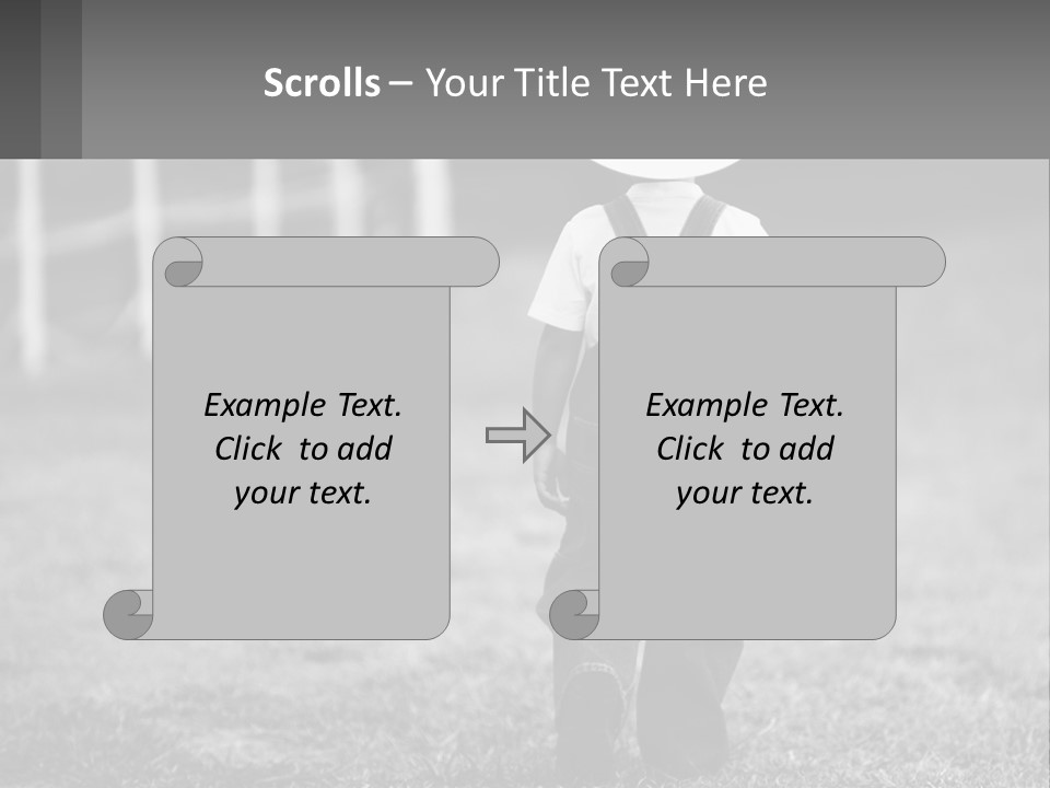 A Little Boy Wearing A Cowboy Hat And Overalls PowerPoint Template