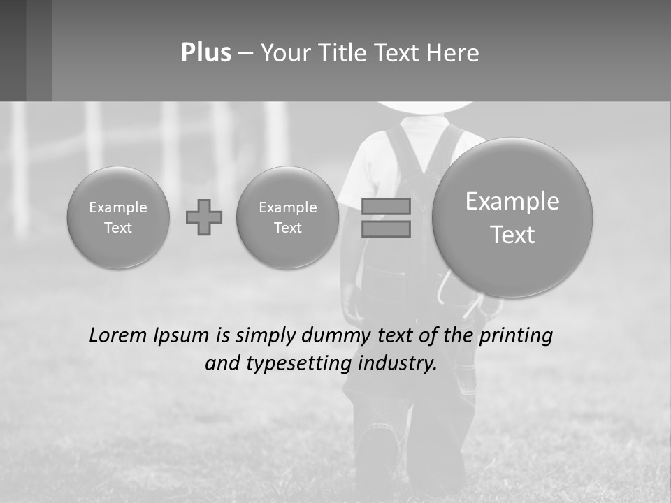 A Little Boy Wearing A Cowboy Hat And Overalls PowerPoint Template