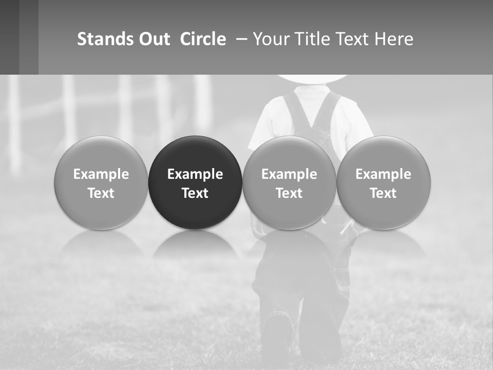 A Little Boy Wearing A Cowboy Hat And Overalls PowerPoint Template