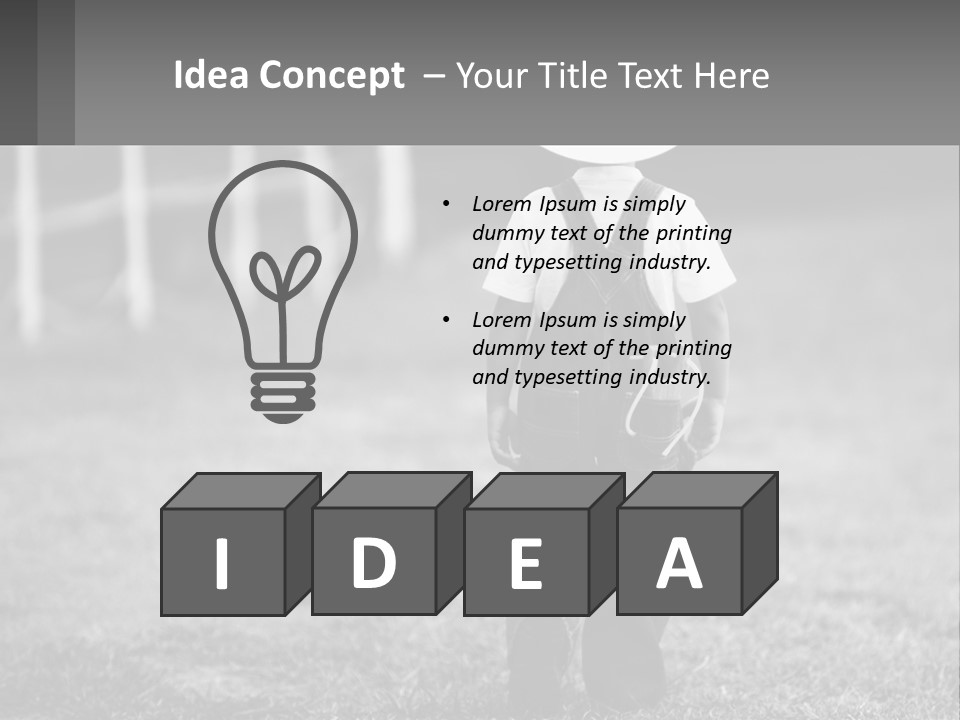 A Little Boy Wearing A Cowboy Hat And Overalls PowerPoint Template