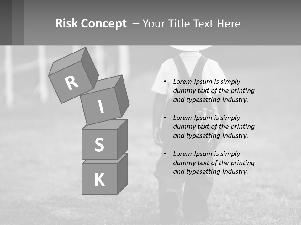 A Little Boy Wearing A Cowboy Hat And Overalls PowerPoint Template