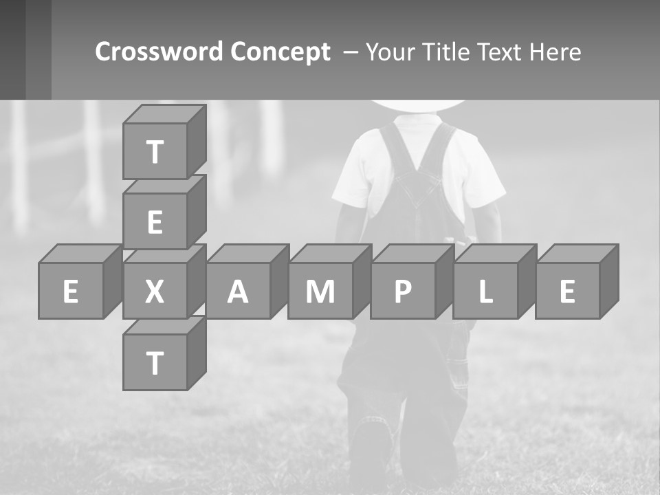 A Little Boy Wearing A Cowboy Hat And Overalls PowerPoint Template