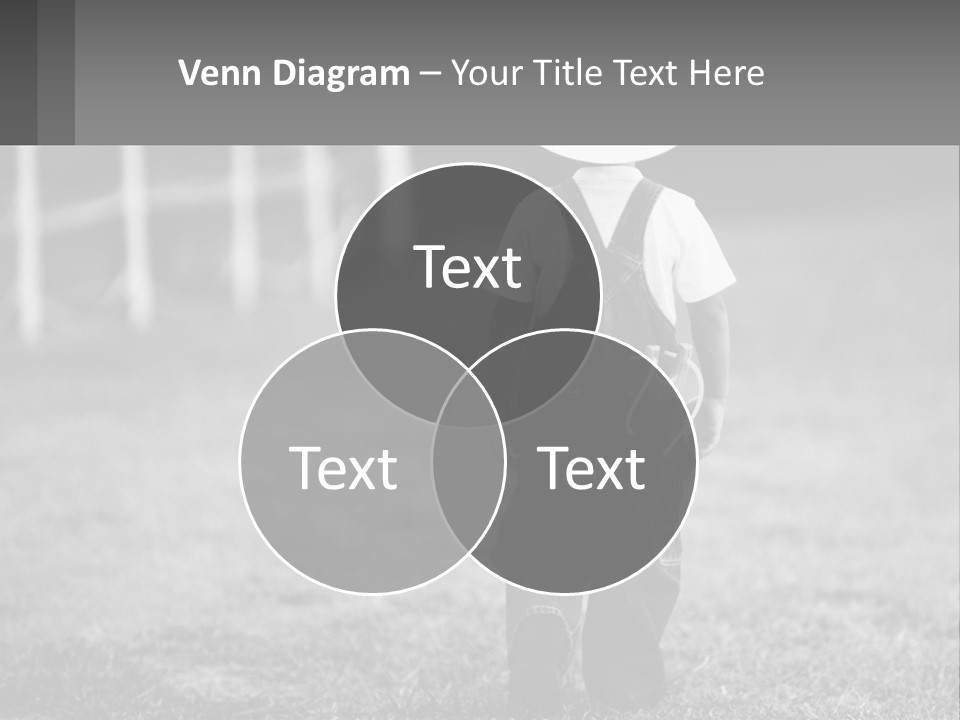 A Little Boy Wearing A Cowboy Hat And Overalls PowerPoint Template