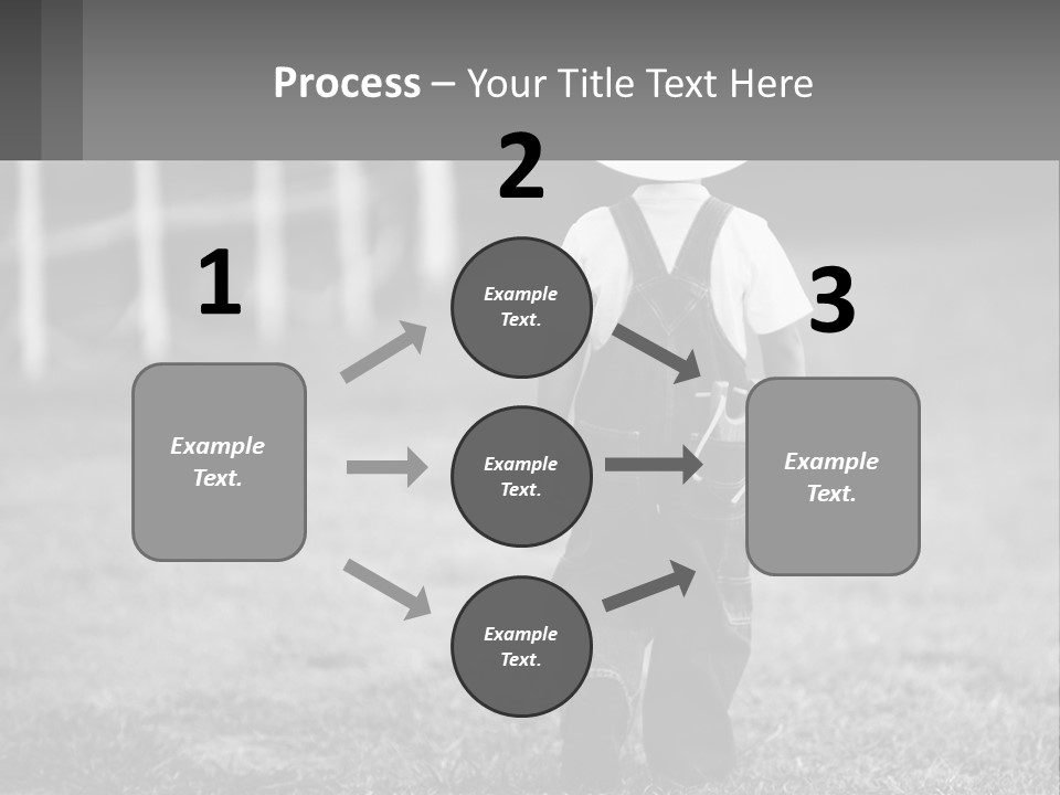 A Little Boy Wearing A Cowboy Hat And Overalls PowerPoint Template