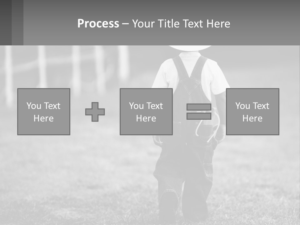 A Little Boy Wearing A Cowboy Hat And Overalls PowerPoint Template