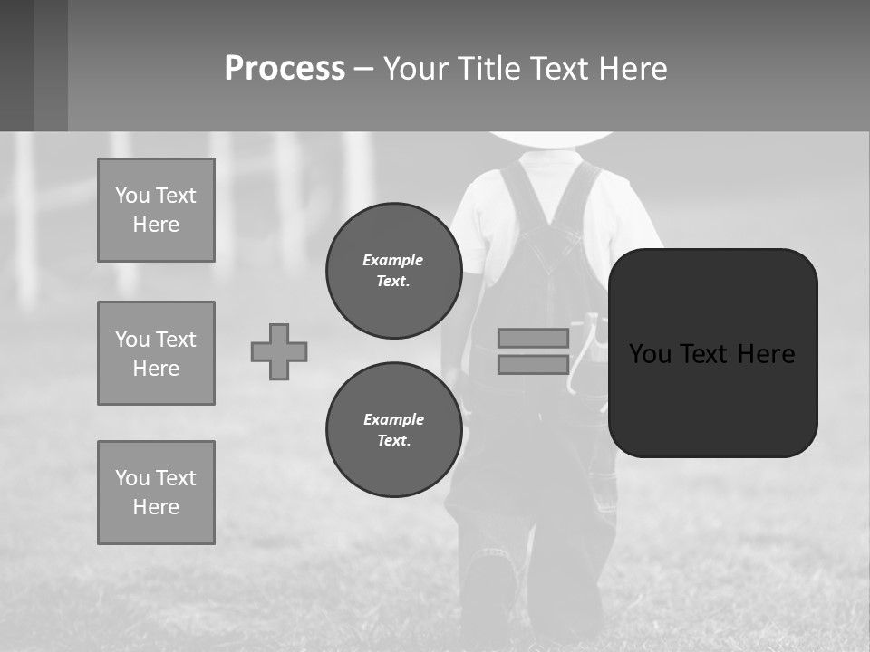 A Little Boy Wearing A Cowboy Hat And Overalls PowerPoint Template