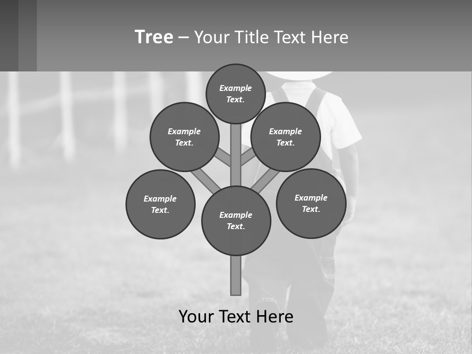 A Little Boy Wearing A Cowboy Hat And Overalls PowerPoint Template