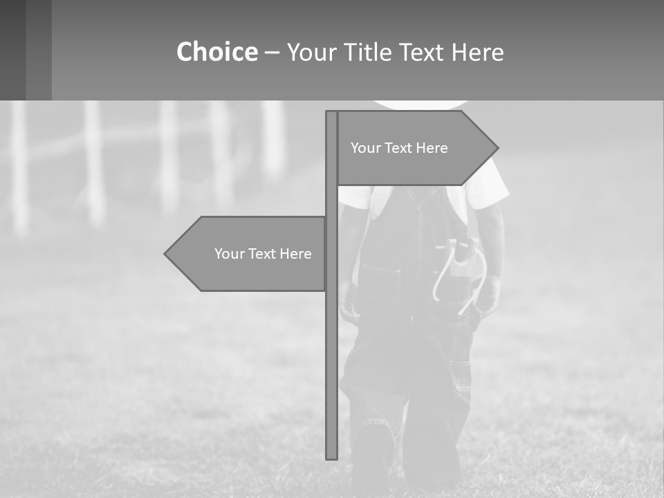 A Little Boy Wearing A Cowboy Hat And Overalls PowerPoint Template