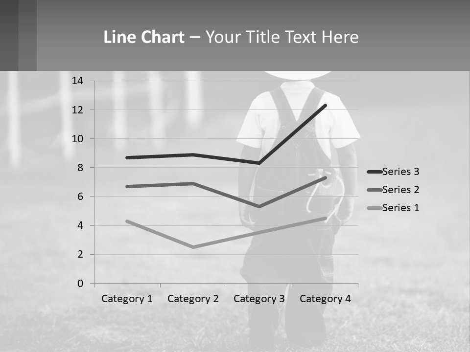 A Little Boy Wearing A Cowboy Hat And Overalls PowerPoint Template