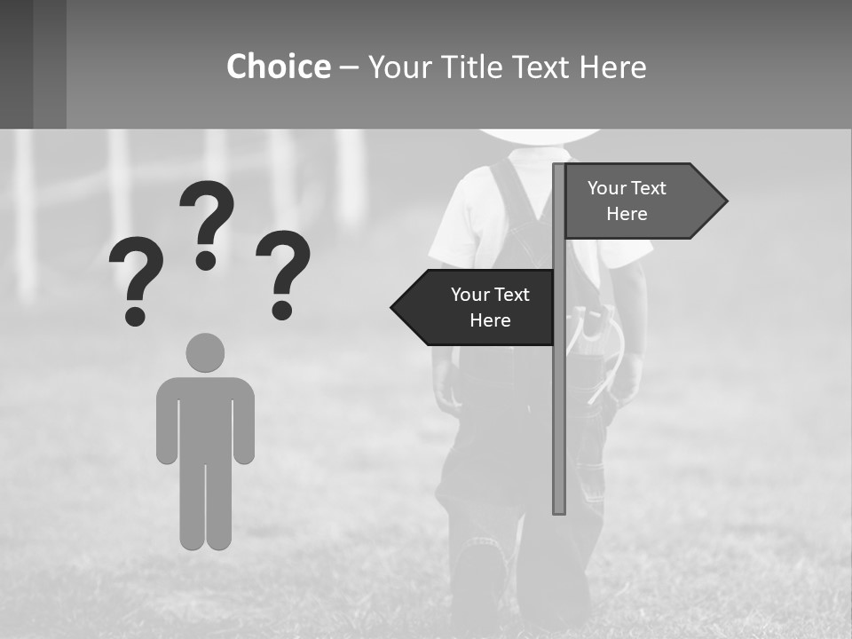 A Little Boy Wearing A Cowboy Hat And Overalls PowerPoint Template