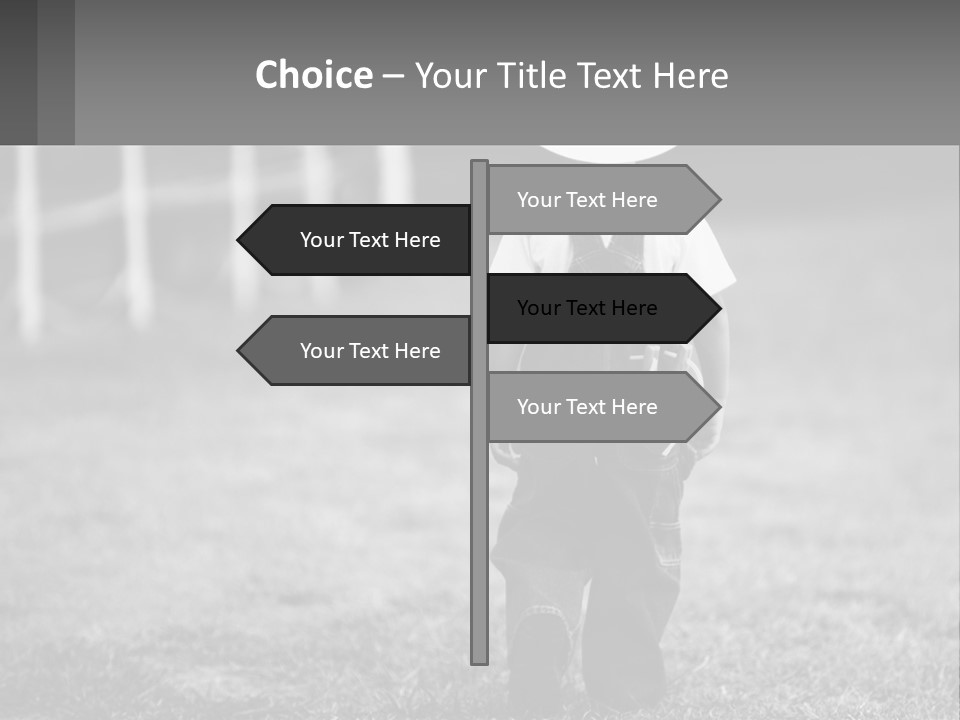 A Little Boy Wearing A Cowboy Hat And Overalls PowerPoint Template