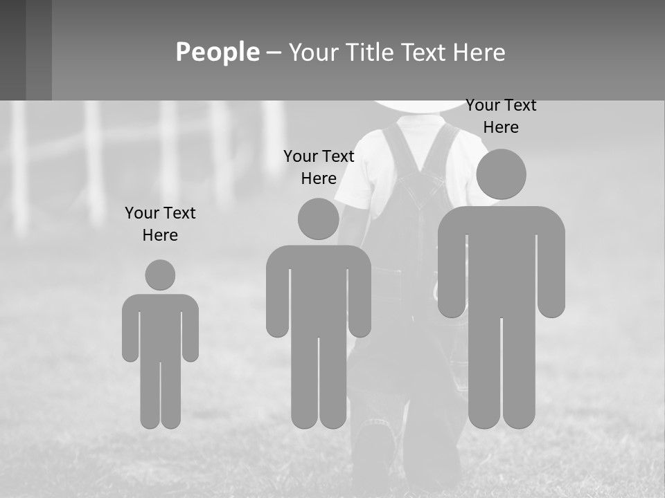 A Little Boy Wearing A Cowboy Hat And Overalls PowerPoint Template