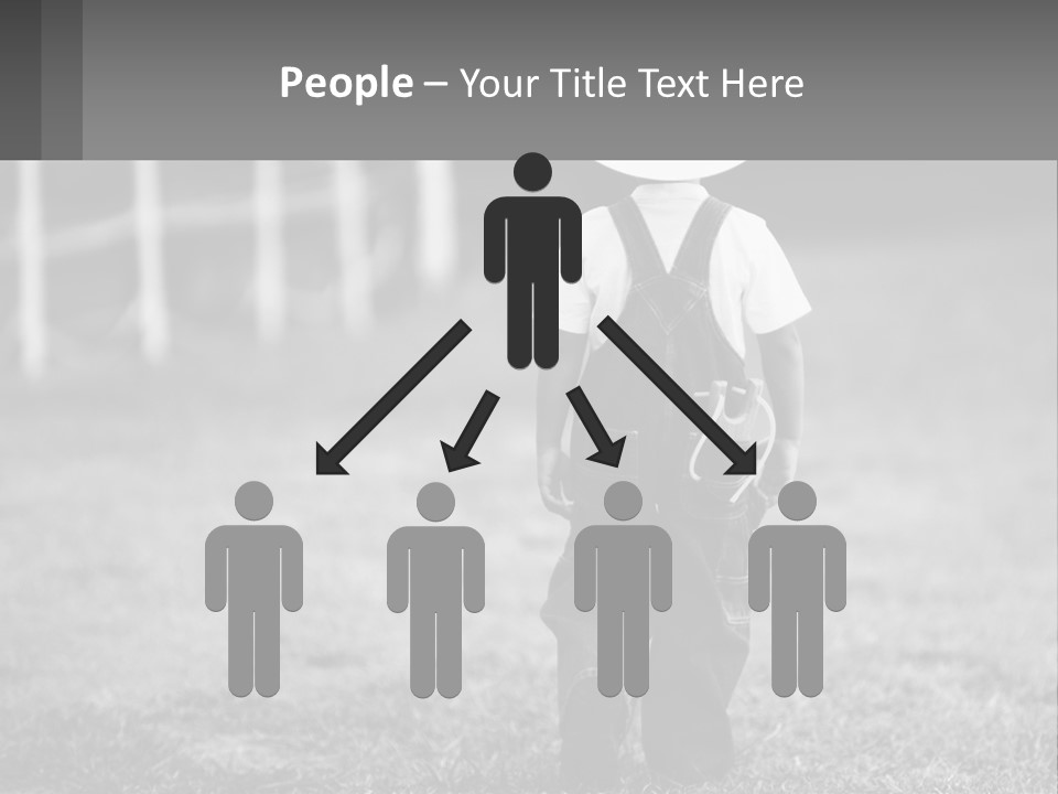 A Little Boy Wearing A Cowboy Hat And Overalls PowerPoint Template