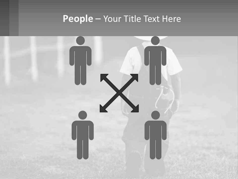 A Little Boy Wearing A Cowboy Hat And Overalls PowerPoint Template